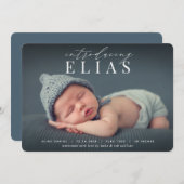 Élégant titre | Faire-part de naissance photo (Devant / Derrière)