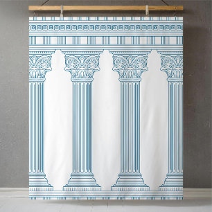 Elegant toga-feest met vier blauwe zuilen wandkleed