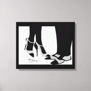 Élégant toile à deux étirements noir et blanc