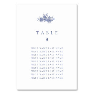 Élégant Toile bleu français Numéro de table avec n
