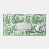 Élégant Toile de Jouy Monogram Vert (Clavier et souris)