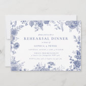 Élégant Toile Floral Répétition Dîner Invitation (Devant)