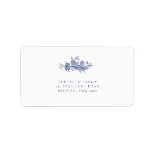 Elegant Toile Frans Blauw Retour Adres Label