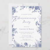 Elegant Toile Frans Blauw toilet housewarming part Kaart (Voorkant)