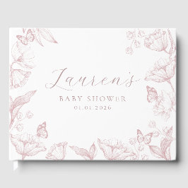 Elegant Toile Print Natuur Baby shower Gastenboek