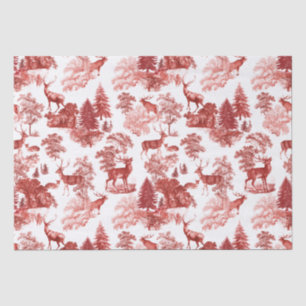 Elegant  Toile Red Deer in Woodland Tissuepapier