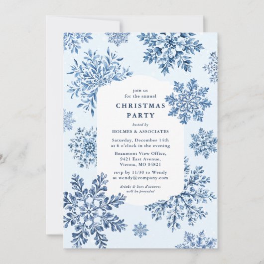 Elegant Toile Snowflake kerstfeest Kaart (Voorkant)