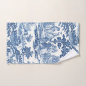 Elégant Toile Vintage Bleu et Blanc (Serviette à main)