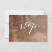 Elégant ton terreux Aquarelle Mariage RSVP (Dos)