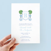Elegant Topiary Monogram Passen getrouwd Brunch Pa Kaart