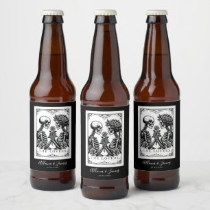 Elegant tot de dood maken ons deel Gotische bruilo Bier Etiket