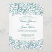 Élégant tourbillon vintage rococo faire-part de ma (Devant / Derrière)