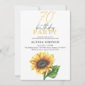 Elégant tournesol 70e anniversaire Invitation (Devant)