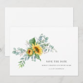 Élégant Tournesol Aquarelle Save the Date (Devant / Derrière)