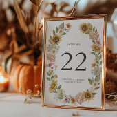 Élégant Tournesol Numéro de table