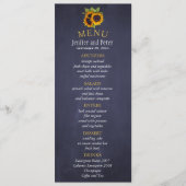 Elégant tournesol rustique tombent menu mariage ma (Devant)