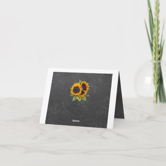 Elégant tournesol rustique tomber merci mariage (Dos)