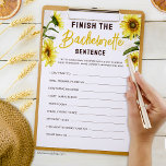 Élégant tournesol Terminer la feuille de jeu de la<br><div class="desc">Belle conception que vous pouvez facilement customiser. Vous pouvez jouer avec dans une douche nuptiale,  une fête de bachelorette,  ou un baby shower; ajoutez vos mots ou phrases personnalisés.</div>