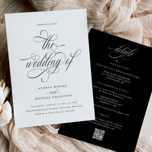Élégant tout en un Faire-part de mariage avec déta