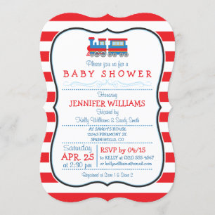 Elégant Toy Train Baby shower Invitation