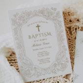 Elegant Traditional Baptism Invitation Kaart