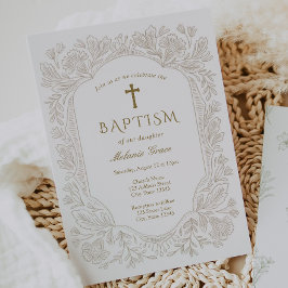 Elegant Traditional Baptism Invitation Kaart
