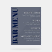 Elégant transparent Marine Gris Typographie Barre  (Recto)