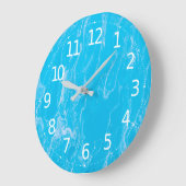 Élégant travail d'art Abstrait bleu | Horloge mura (Angle)