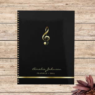 Elegant Treble Clef Music 2025 Annuel Planner