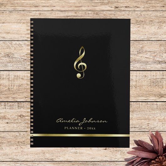 Elegant Treble Clef Music 2026 Annuel Planner