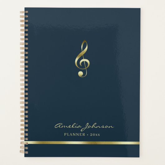 Elegant Treble Clef Music 2026 Annuel Planner (Devant)
