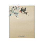 Elegant Tree Branch en Bird | perkament Notitieblok (Gedraaid)