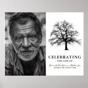 Elegant Tree Foto begrafenisherdenking Poster