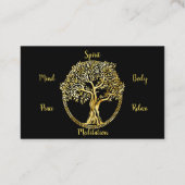 Elegant Tree of Life Yoga Instructor Visitekaartje (Achterkant)