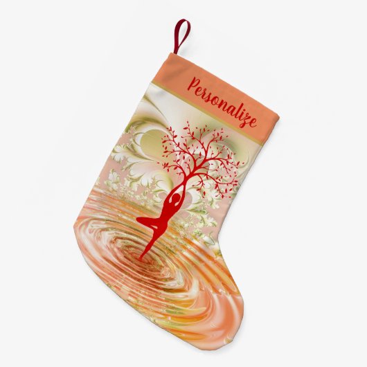 Elegant Tree of Life Zen Yoga Kerstfeestdag Kleine Kerstsok (Voorkant (Hangend))