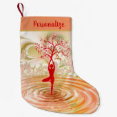 Elegant Tree of Life Zen Yoga Kerstfeestdag Kleine Kerstsok (Voorkant)