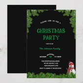 Elegant tree pine CHRISTMAS PARTY Black green   Kaart (Voorkant / Achterkant)
