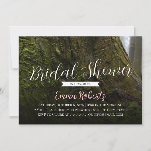 Elegant Tree Root Bridal Shower Invitations Kaart (Voorkant)