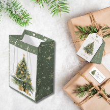 Elegant Tree Waterverf Gold Glittery Gift