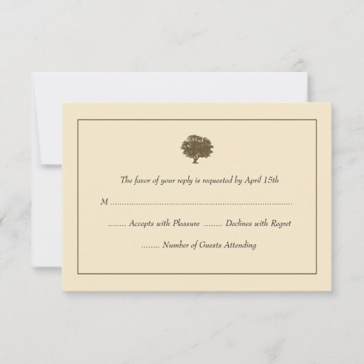 Elegant Tree Wedding RSVP-kaarten RSVP Kaartje (Voorkant)
