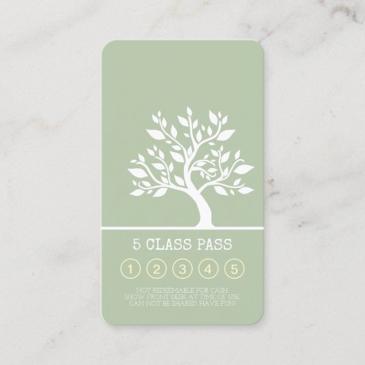 Elegant Tree Yoga Instructor Class Pass Loyalty (Voorkant)