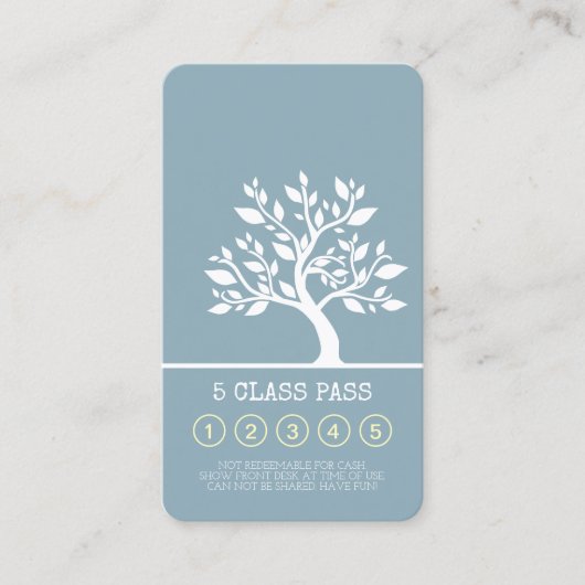 Elegant Tree Yoga Instructor Class Pass Loyalty (Voorkant)