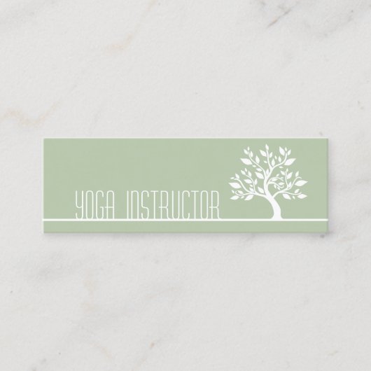 Elegant Tree Yoga Instructor Wellness Life Coach Mini Visitekaartje (Voorkant)