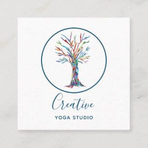 Elegant Tree Yoga Studio Vierkante Visitekaartje