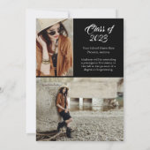 Elegant Trendy 5 Foto Chic Afstuderen Invitation Kaart (Achterkant)