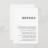 Elegant & Trendy Black en White Enclosure Card Informatiekaartje (Voorkant / Achterkant)