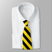Elegant Trendy Black Yellow Striped Sjabloon Chic Stropdas (Gebonden)