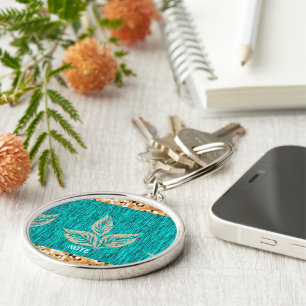 Elegant Trendy Blauwgroen Sleutelhanger