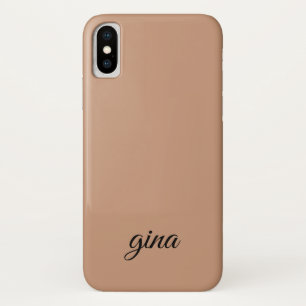 Elegant Trendy Bruin Aanpassen iPhone X Hoesje