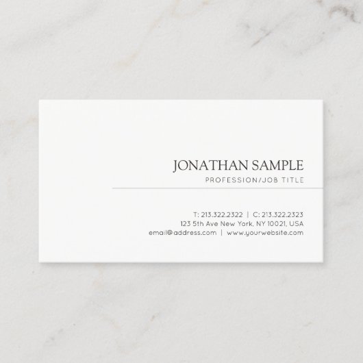 Elegant Trendy Clean Graphics Design Modern Plain Visitekaartje (Voorkant)